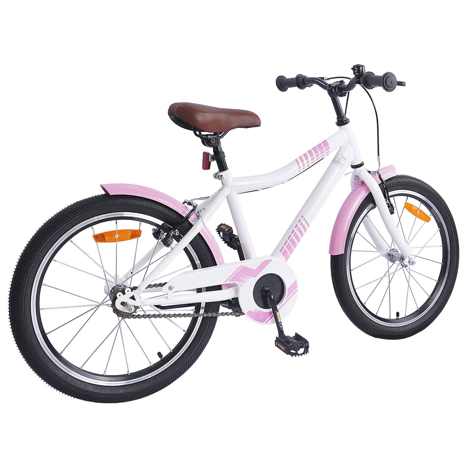 vidaXL Kinderfahrrad 18 Zoll für 5-7 Jahre alt Hellrosa