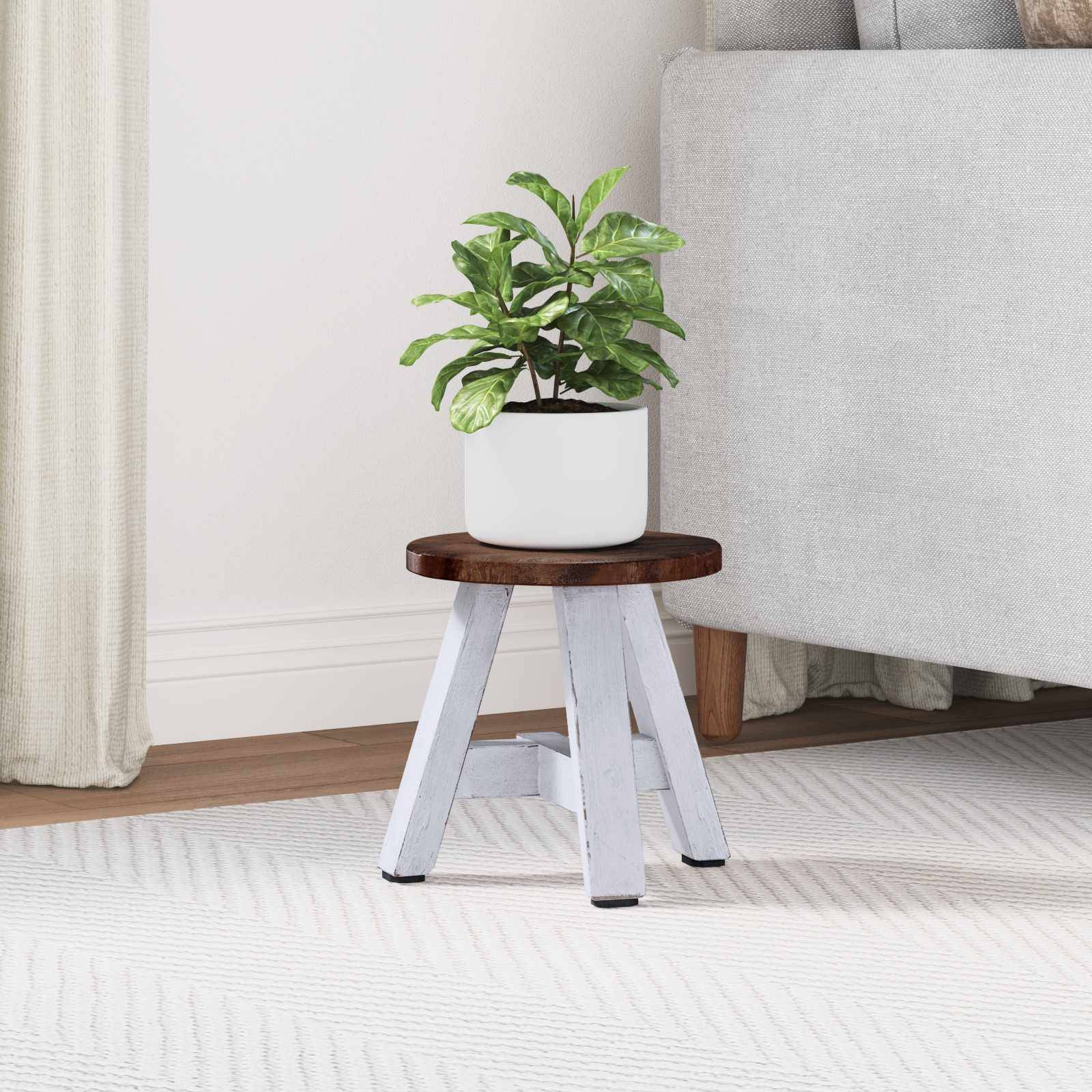 vidaXL Hocker Natur 22 x 22 x 24 cm Mahagoni Holz
