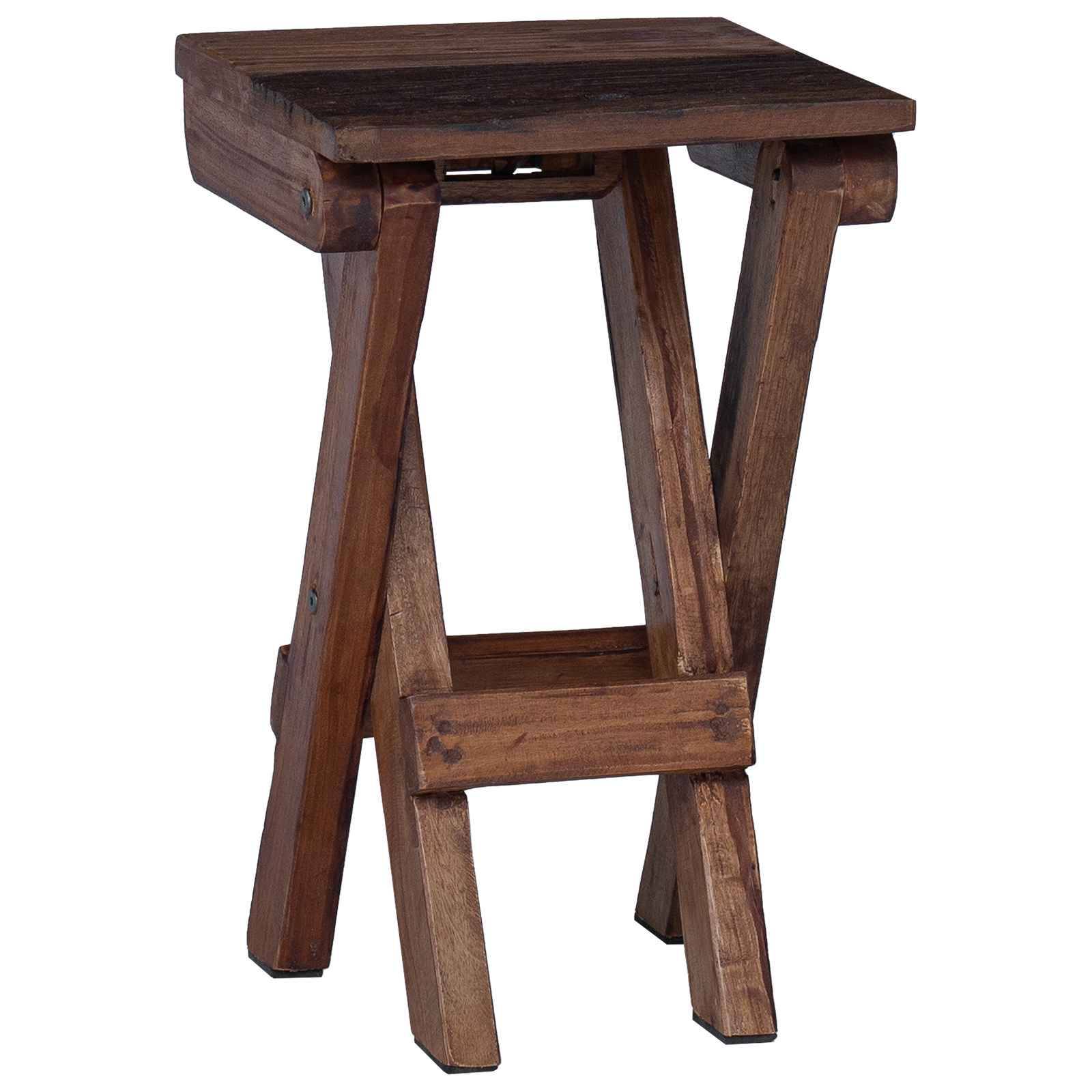vidaXL Hocker Natur 30 x 30 x 48 cm Massivholz Altholz