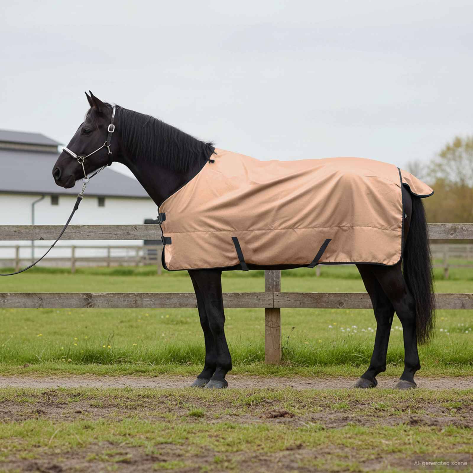 vidaXL Pferdedecke Cappuccino 95 cm Polyester