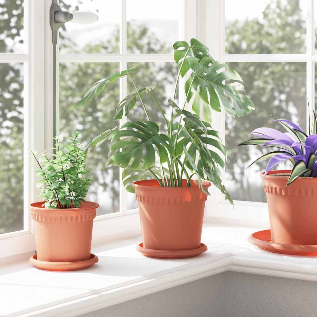 vidaXL Blumentöpfe 6 pcs Ziegelrot Ø 17 x 14 cm Kunststoff