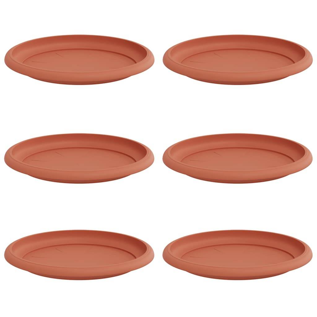 vidaXL Runde Blumenplatte 6 pcs Ziegelrot Ø 17,5 x 2 cm Kunststoff