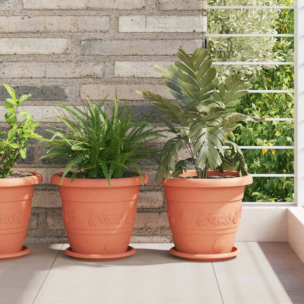 vidaXL Runder Blumentopf 6 pcs Ziegelrot Ø 26 x 21,5 cm Kunststoff