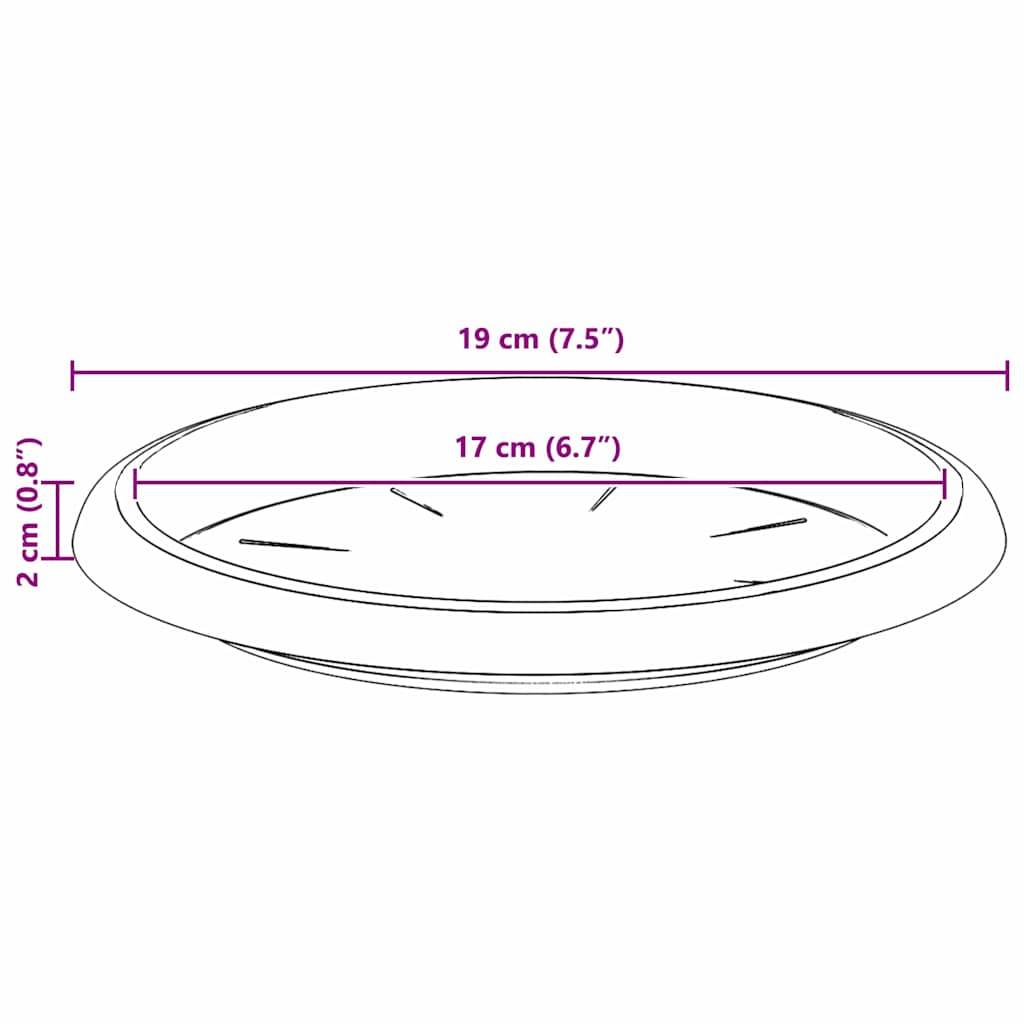 vidaXL Runde Blumenplatte 6 pcs Ziegelrot Ø 19 x 2 cm Kunststoff