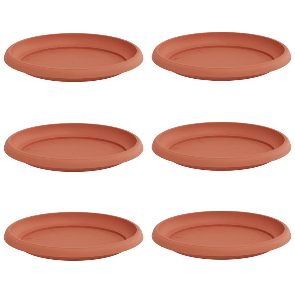 vidaXL Runde Blumenplatte 6 pcs Ziegelrot Ø 21,5 x 2,5 cm Kunststoff