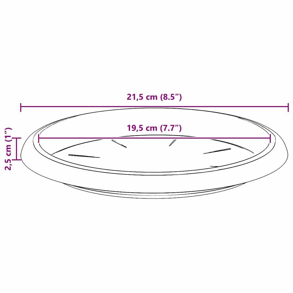 vidaXL Runde Blumenplatte 6 pcs Ziegelrot Ø 21,5 x 2,5 cm Kunststoff