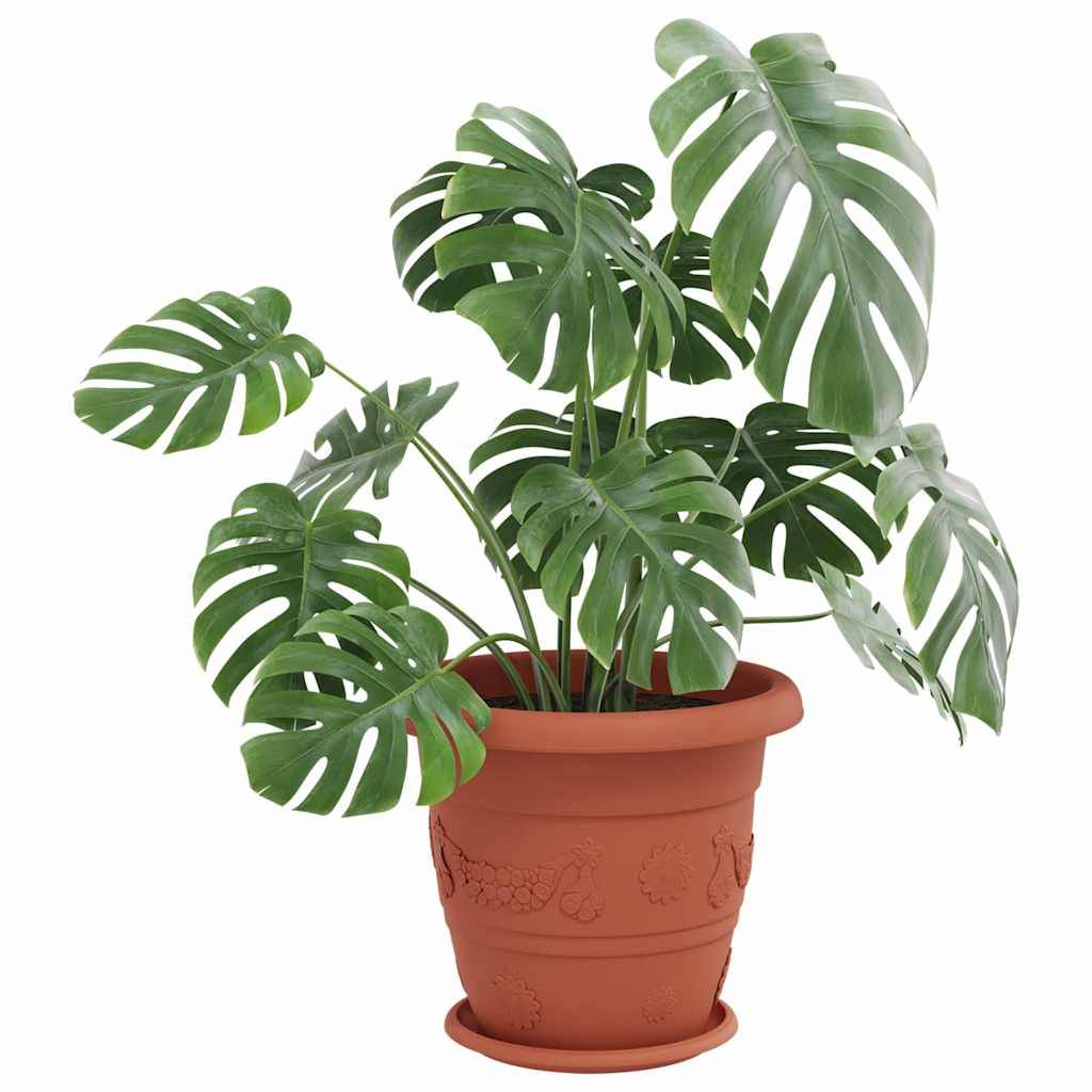 vidaXL Runde Blumenplatte 6 pcs Ziegelrot Ø 27 x 2,5 cm Kunststoff