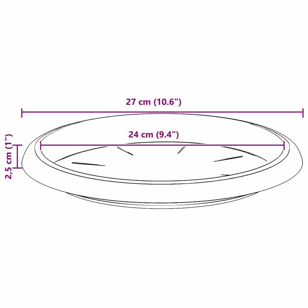 vidaXL Runde Blumenplatte 24 pcs Ziegelrot Ø 27 x 2,5 cm Kunststoff