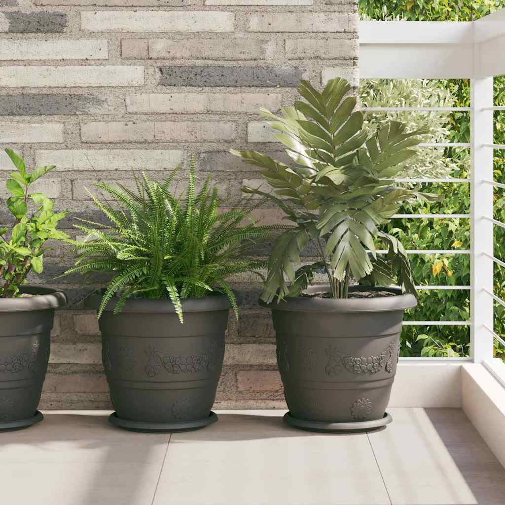 vidaXL Runder Blumentopf 6 pcs Schwarz Ø 34 x 28 cm Kunststoff