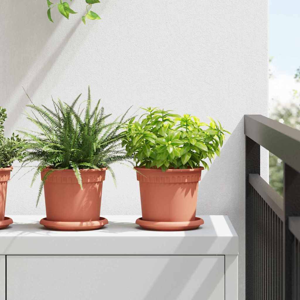 vidaXL Runde Blumenplatte 24 pcs Ziegelrot Ø 14 x 2 cm Kunststoff