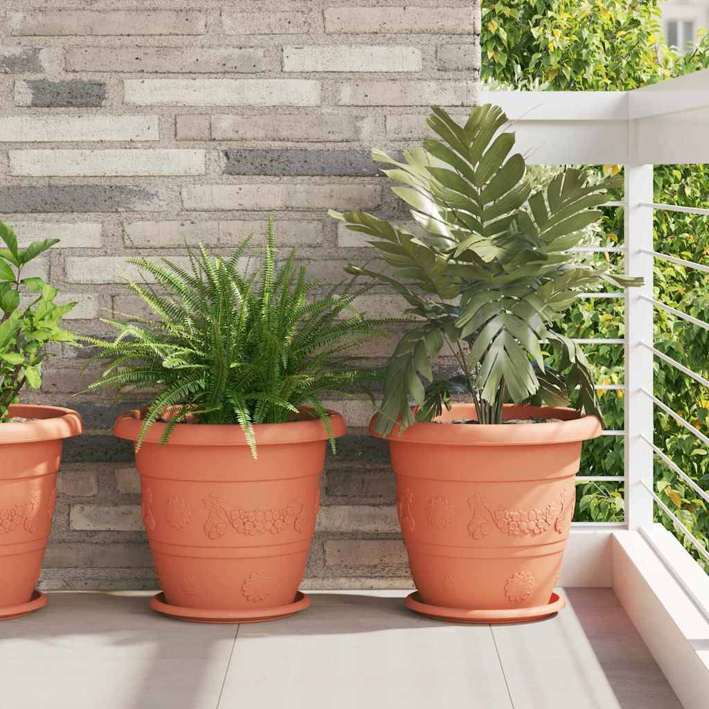 vidaXL Runde Blumenplatte 24 pcs Ziegelrot Ø 27 x 2,5 cm Kunststoff