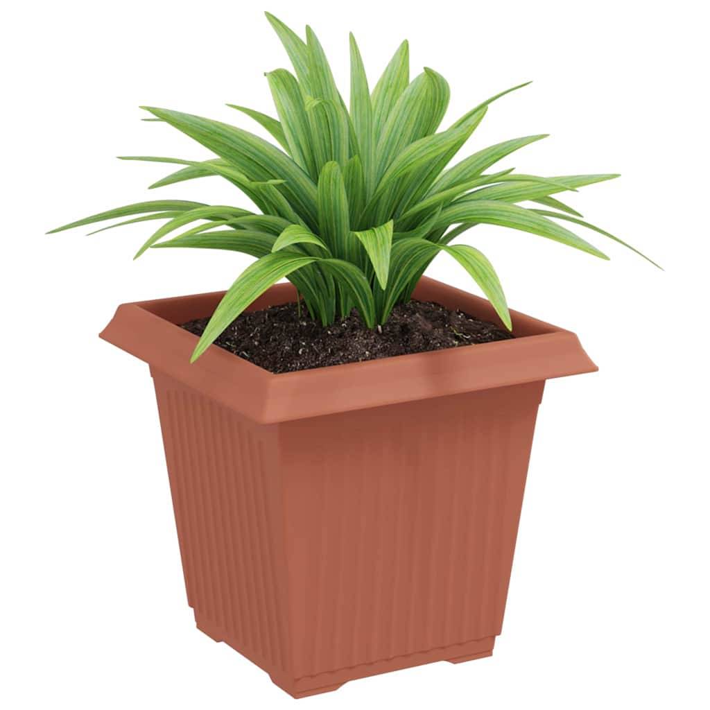 vidaXL Quadratischer Blumentopf 6 pcs Ziegelrot 16 x 16 x 14 cm