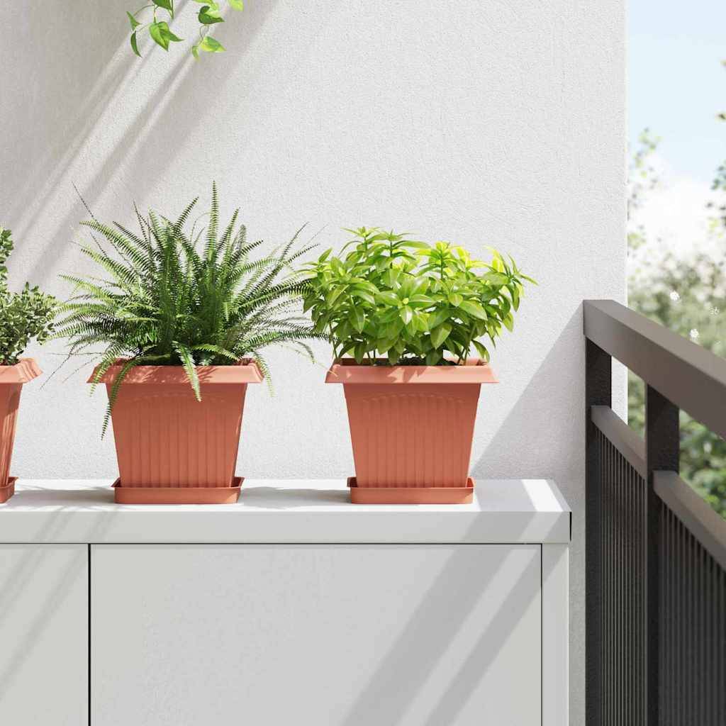 vidaXL Blumentöpfe 24 pcs Ziegelrot 20 x 20 x 16 cm Kunststoff