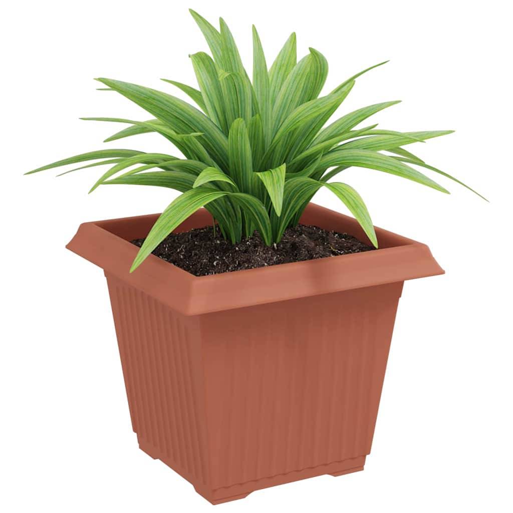 vidaXL Quadratischer Blumentopf 6 pcs Ziegelrot 20 x 20 x 16 cm