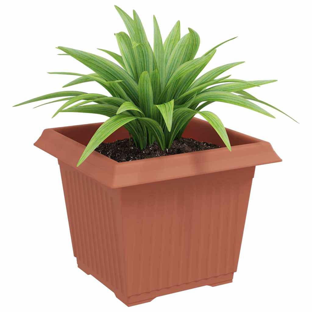 vidaXL Quadratischer Blumentopf 6 pcs Ziegelrot 23 x 23 x 17,5 cm