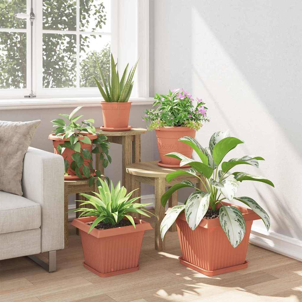 vidaXL Quadratischer Blumentopf 6 pcs Ziegelrot 28,5 x 28,5 x 22 cm