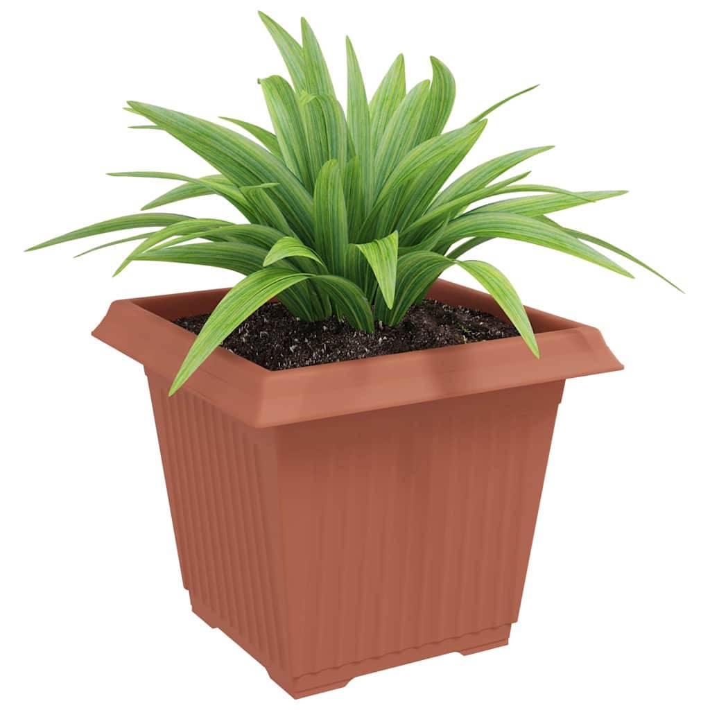 vidaXL Quadratischer Blumentopf 6 pcs Ziegelrot 33 x 33 x 26 cm