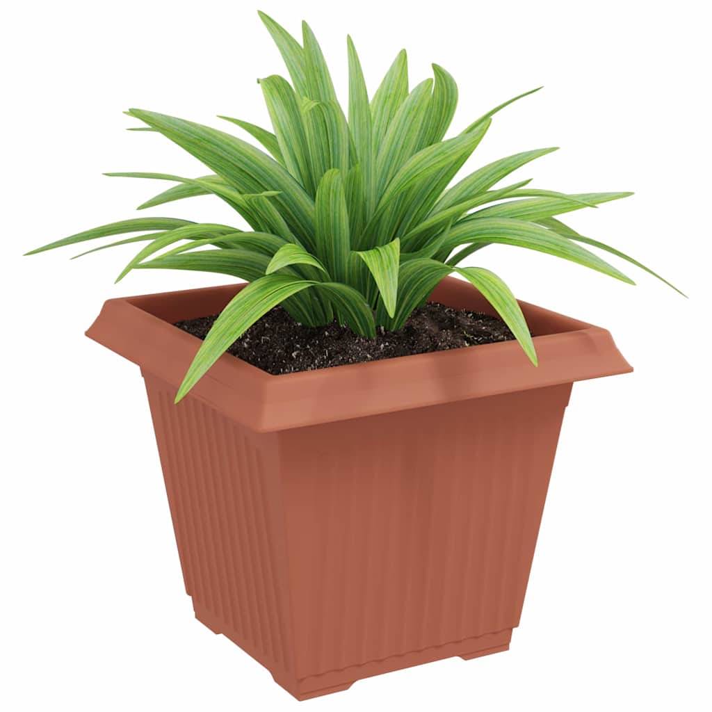 vidaXL Quadratischer Blumentopf 24 pcs Ziegelrot 38 x 38 x 30 cm