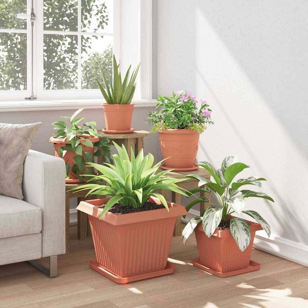 vidaXL Blumentöpfe 24 pcs Ziegelrot 38 x 38 x 30 cm Kunststoff