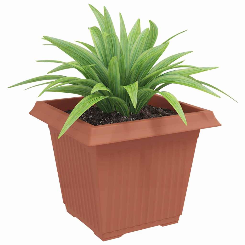 vidaXL Quadratischer Blumentopf 24 pcs Ziegelrot 43 x 43 x 33,5 cm