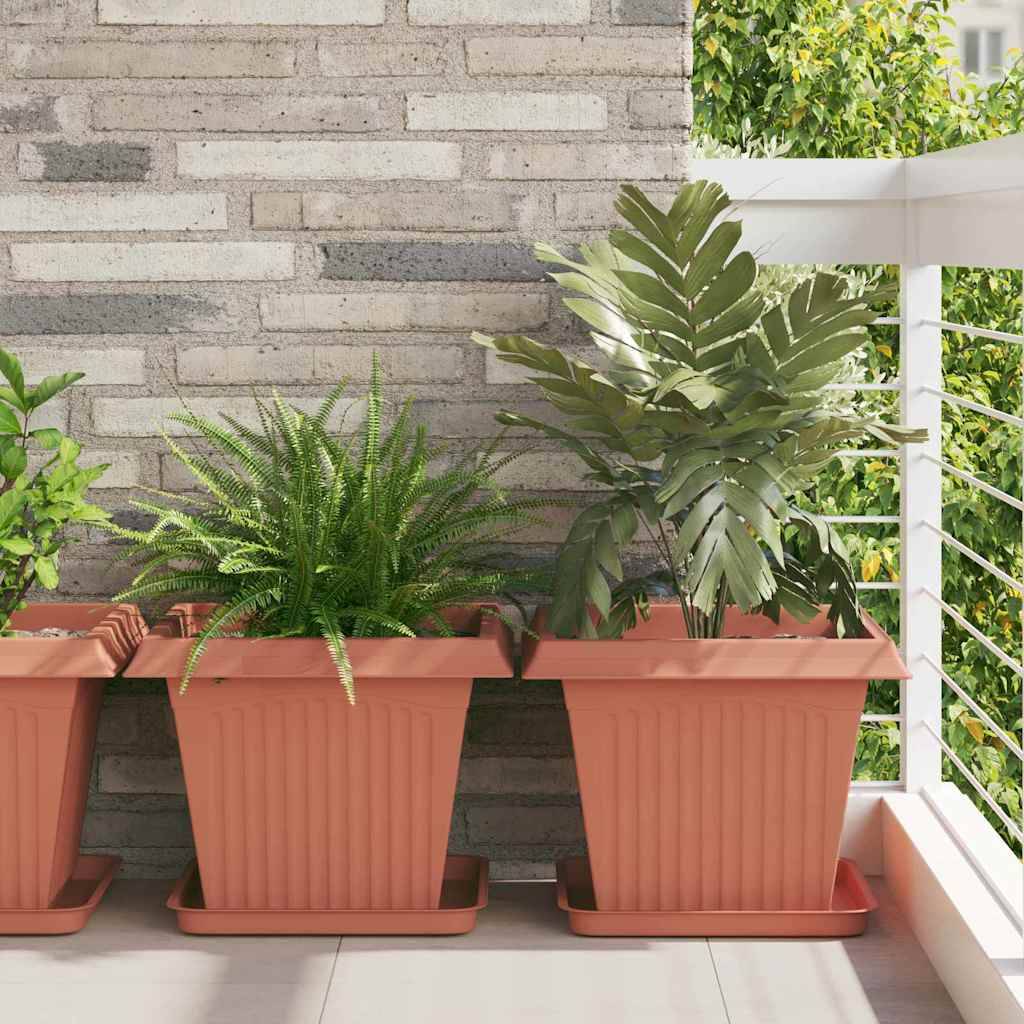 vidaXL Blumentöpfe 6 pcs Ziegelrot 43 x 43 x 33,5 cm Kunststoff