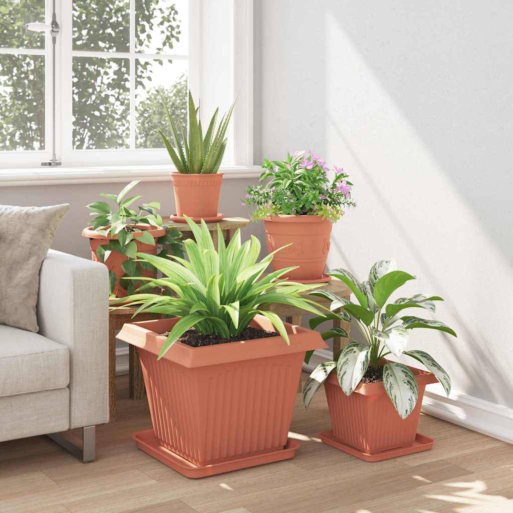 vidaXL Blumentöpfe 6 pcs Ziegelrot 43 x 43 x 33,5 cm Kunststoff