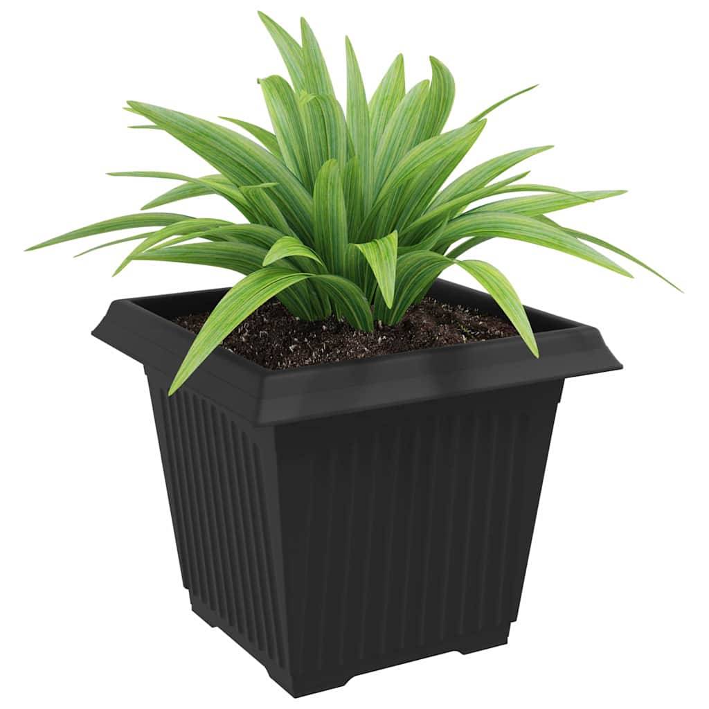 vidaXL Quadratischer Blumentopf 24 pcs Schwarz 33 x 33 x 26 cm