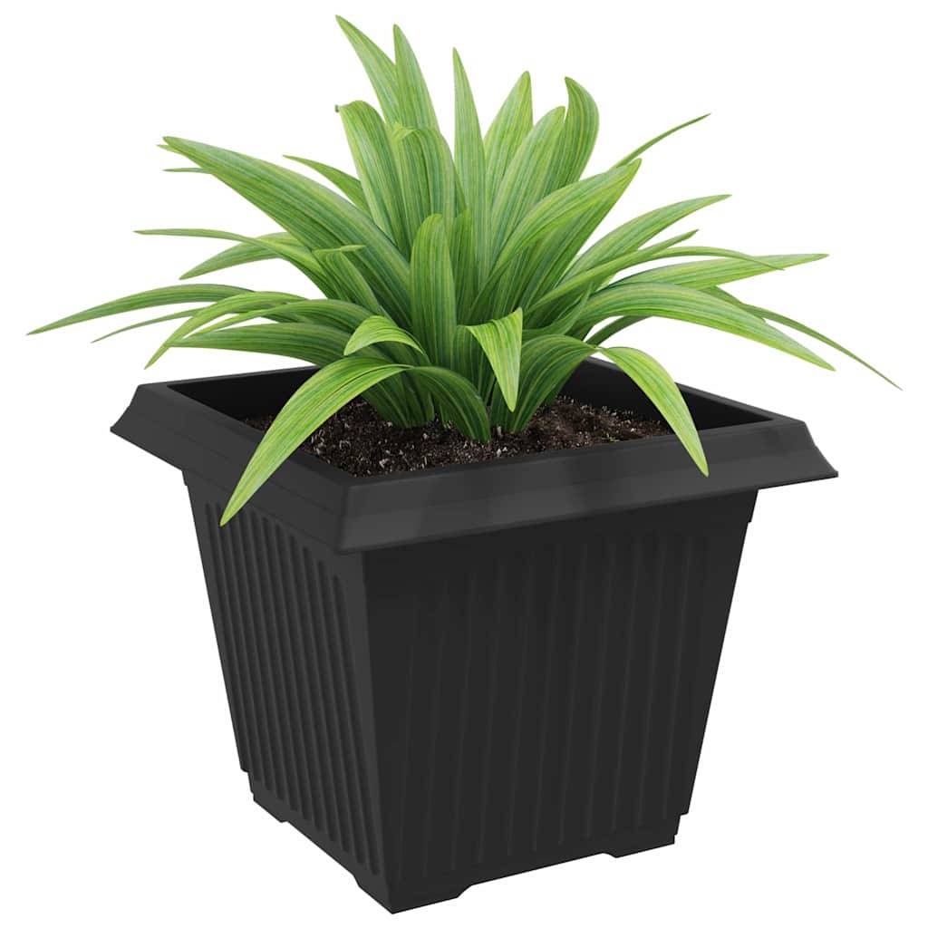 vidaXL Quadratischer Blumentopf 24 pcs Schwarz 43 x 43 x 33,5 cm
