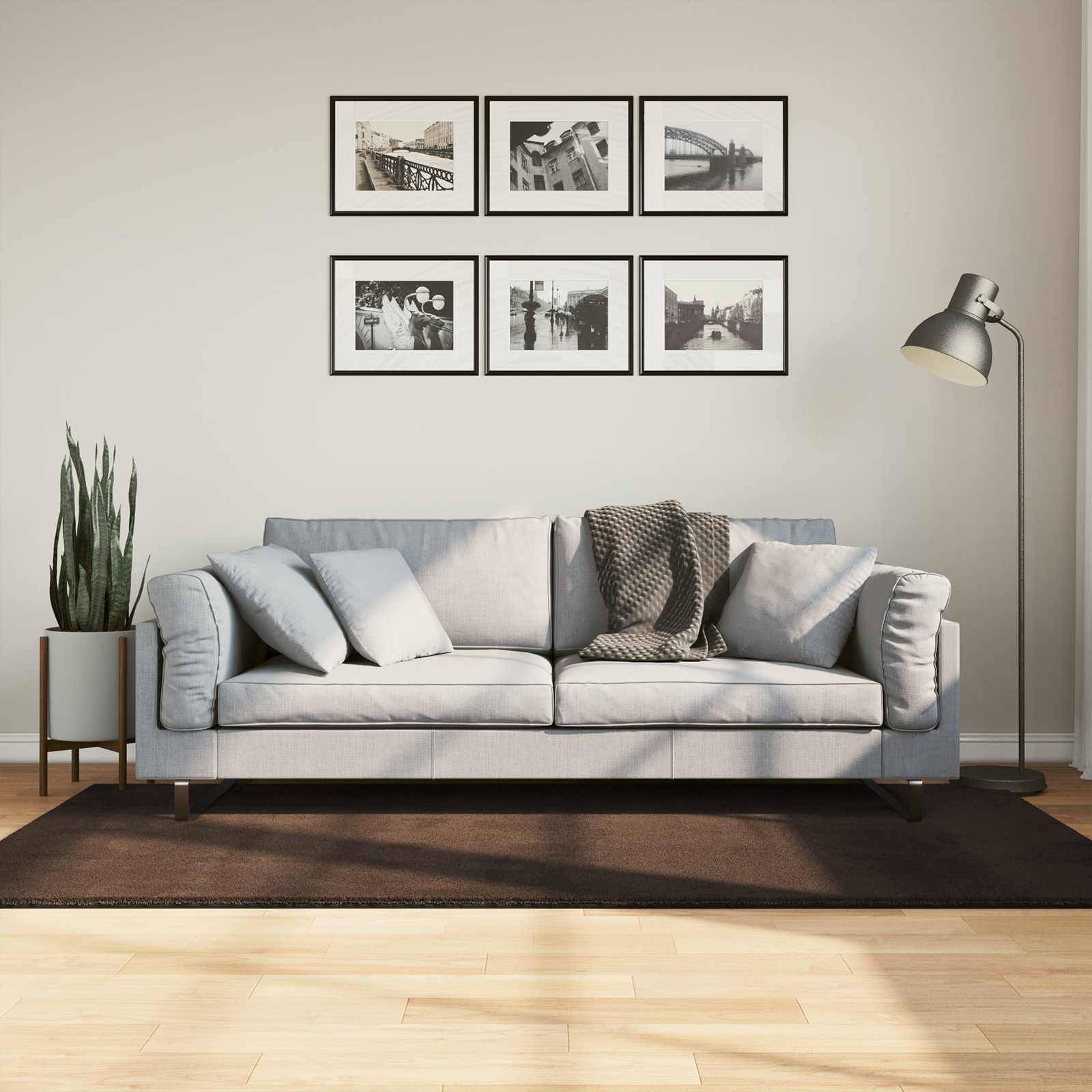 vidaXL Mittlerer Flor weicher und waschbarer Teppich HUARTE Braun