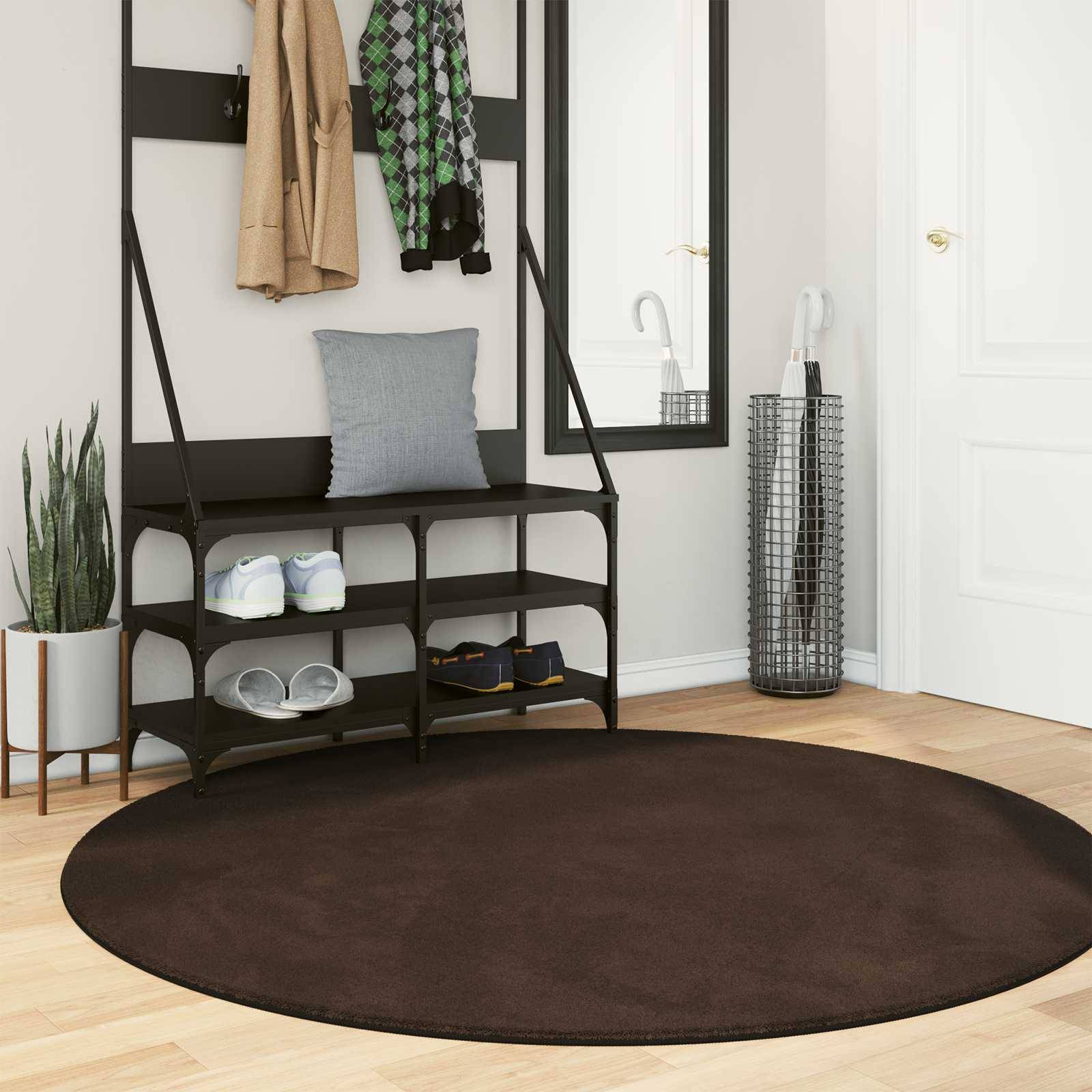 vidaXL Mittlerer Flor weicher und waschbarer Teppich HUARTE Braun