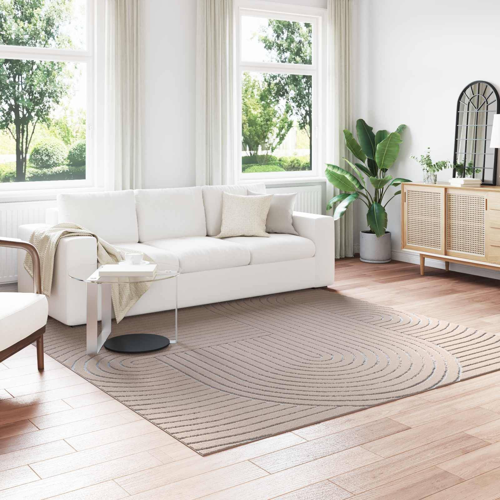 vidaXL Bereichsteppiche PALMERAS Beige 240 x 240 cm Polyester