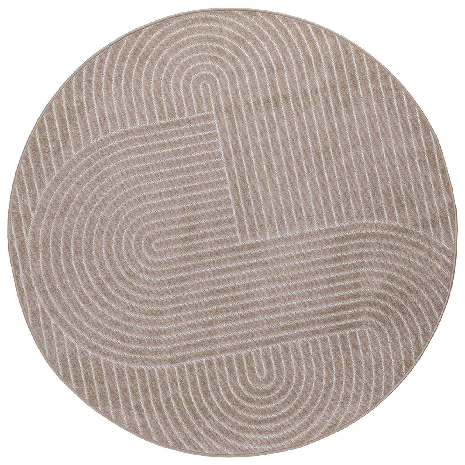 vidaXL Bereichsteppiche Rund PALMERAS Beige Ø 160 CM Polyester