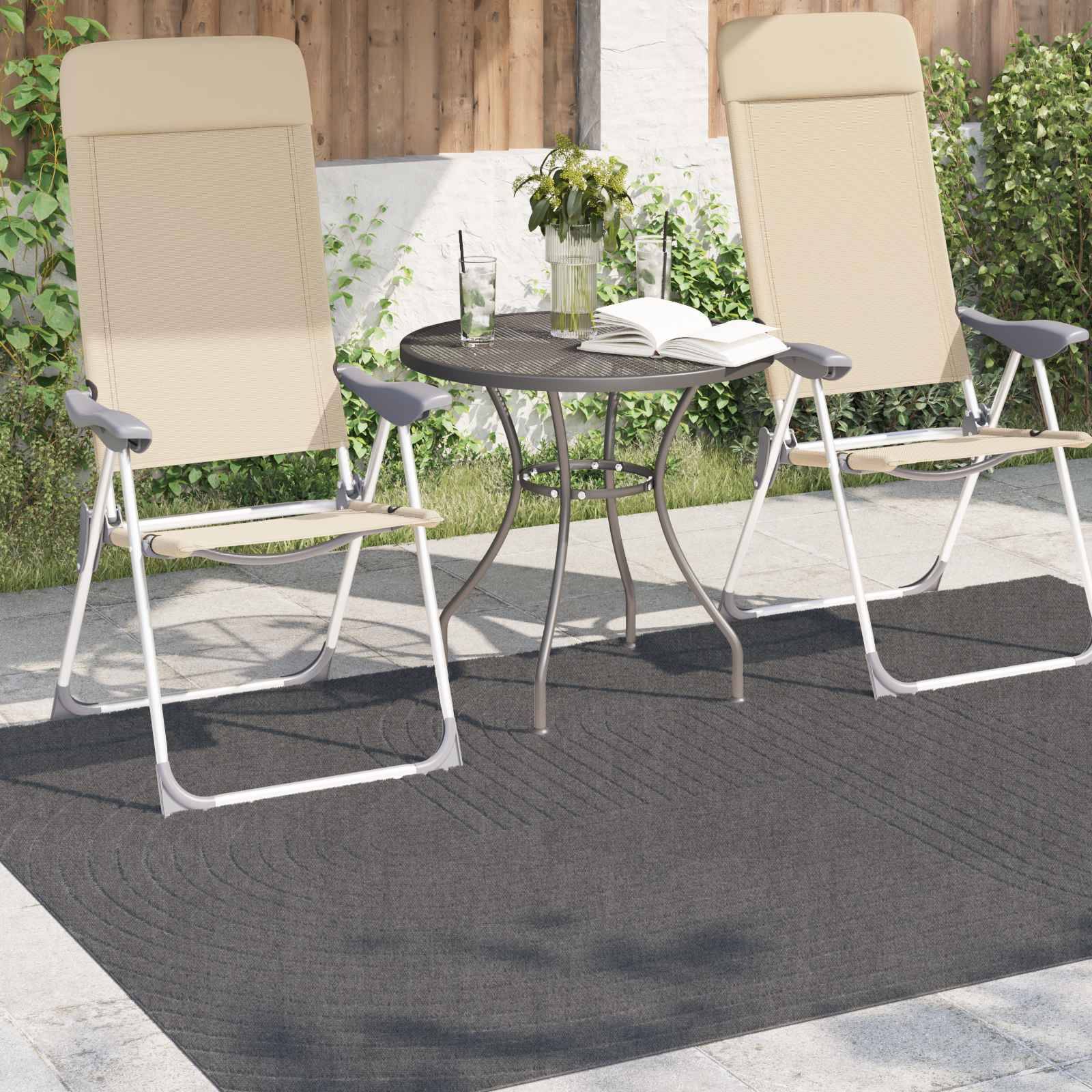 vidaXL Bereichsteppiche PALMERAS Anthrazit 170 x 120 cm Polyester