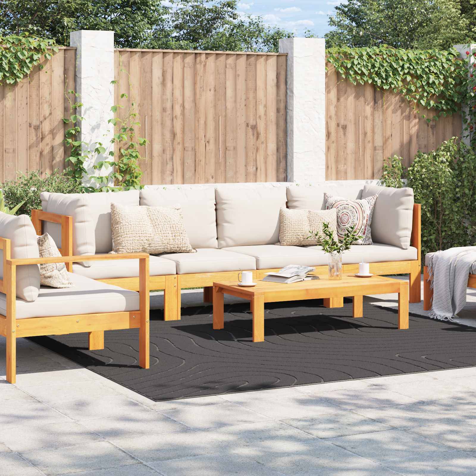 vidaXL Bereichsteppiche PALMERAS Anthrazit 240 x 240 cm Polyester