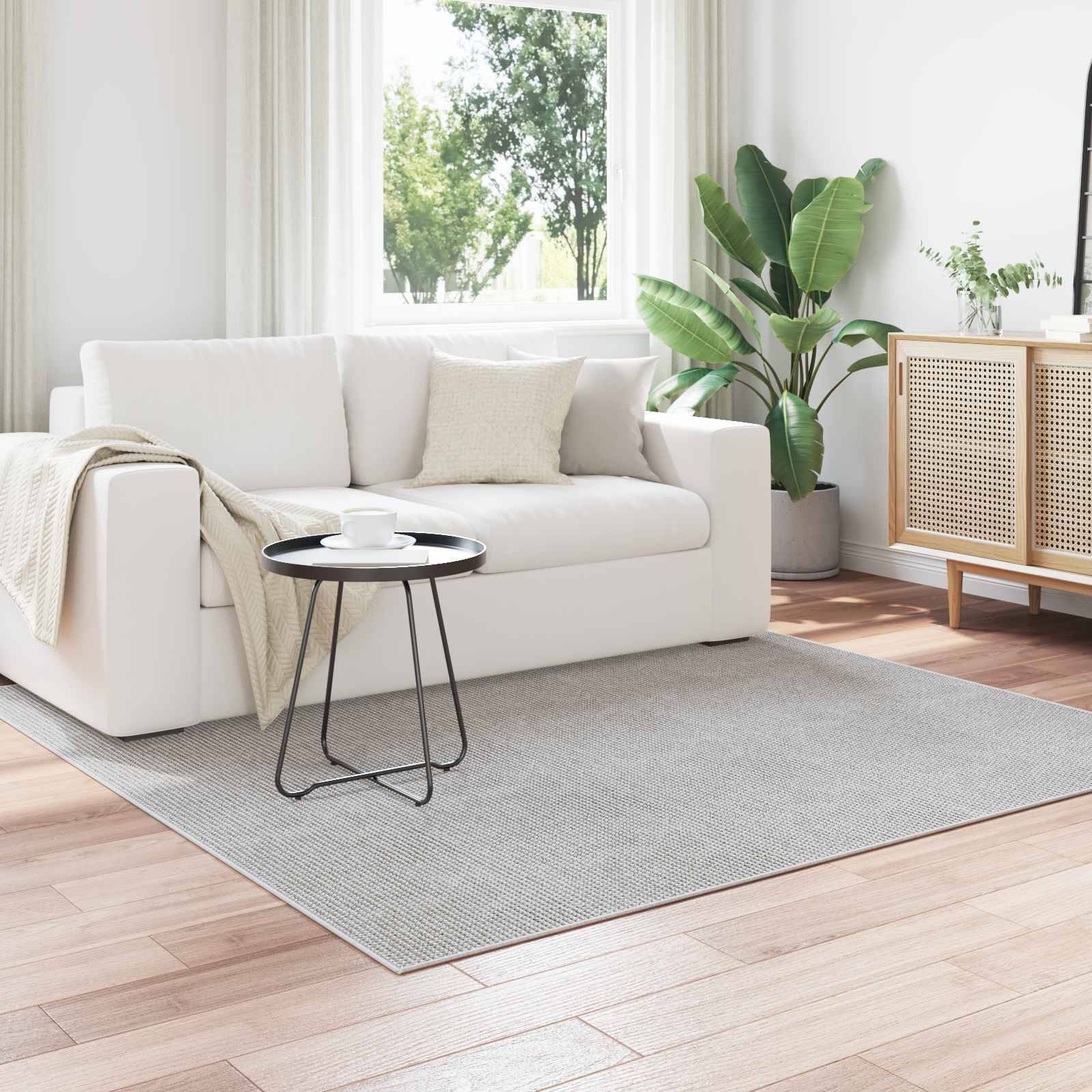 vidaXL Bereichsteppiche Quadratisch LUGO Creme 120 x 120 cm Polyester