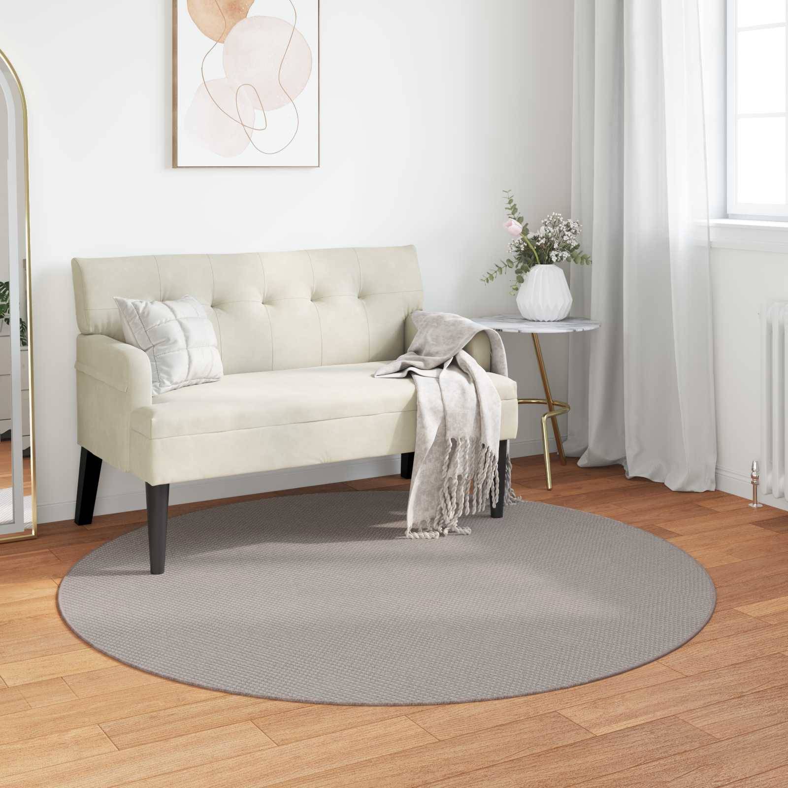 vidaXL Bereichsteppiche Rund LUGO Creme und Taupe Ø 160 CM Polyester