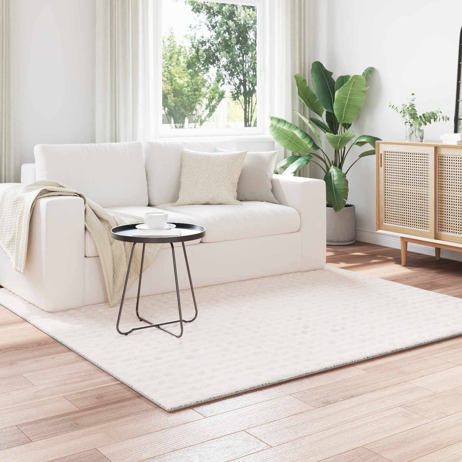 vidaXL Bereichsteppiche Quadratisch SIROLO Creme 240 x 240 cm