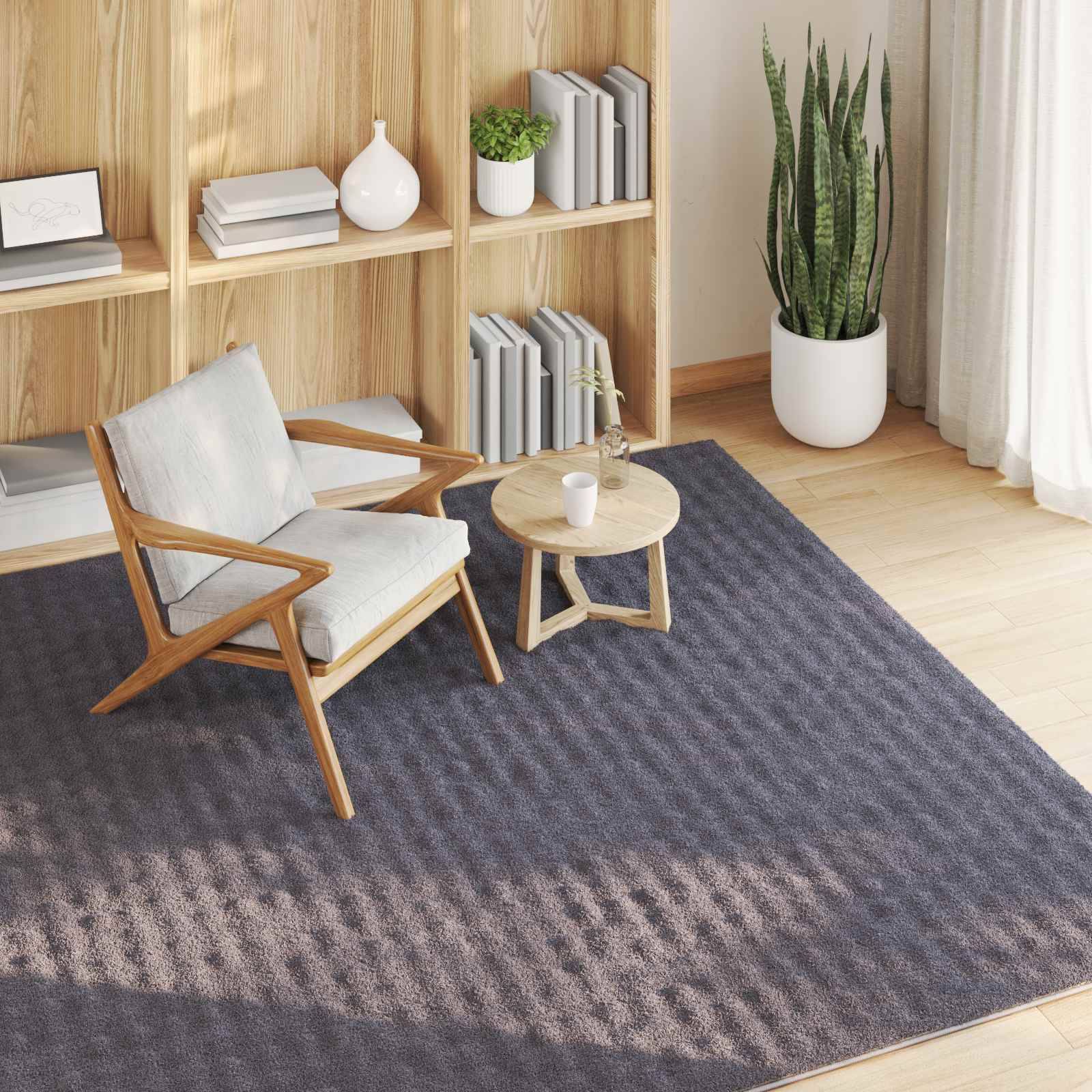 vidaXL Bereichsteppiche SIROLO Anthrazit 120 x 120 cm Polyester