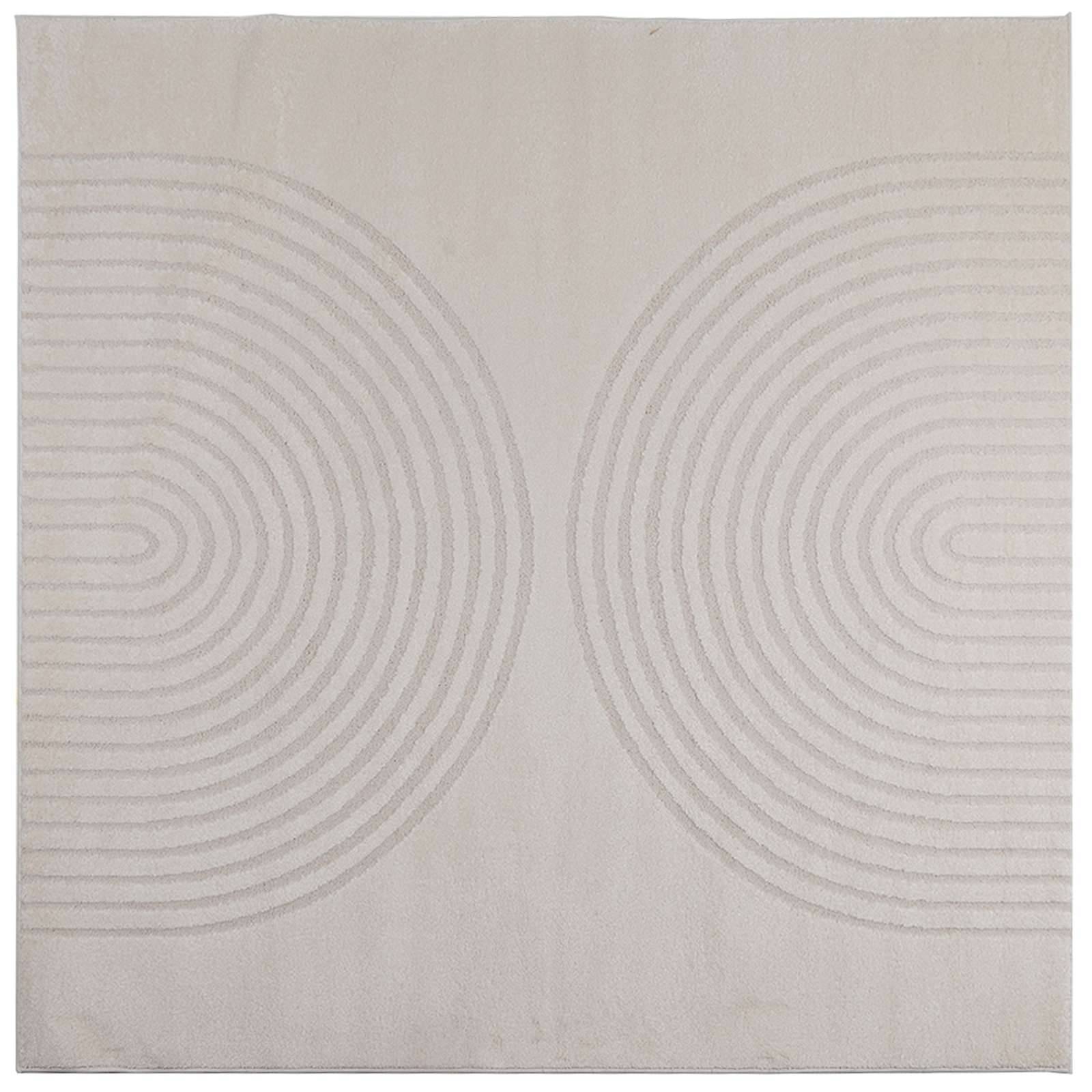 vidaXL Bereichsteppiche Quadratisch GALATI Creme 120 x 120 cm