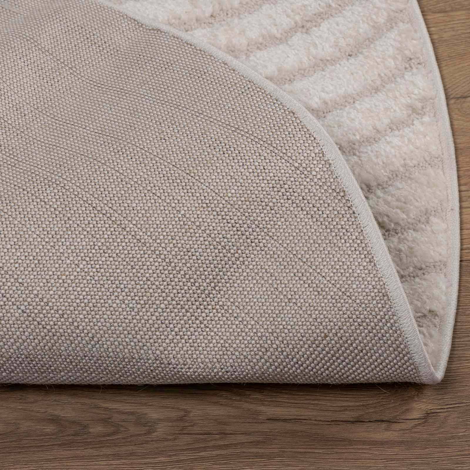 vidaXL Bereichsteppiche Rund GALATI Creme Ø 120 CM Polyester
