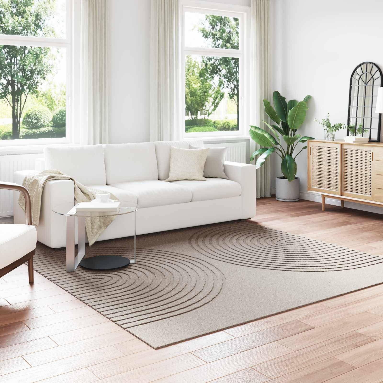 vidaXL Bereichsteppiche Quadratisch GALATI Beige 240 x 240 cm