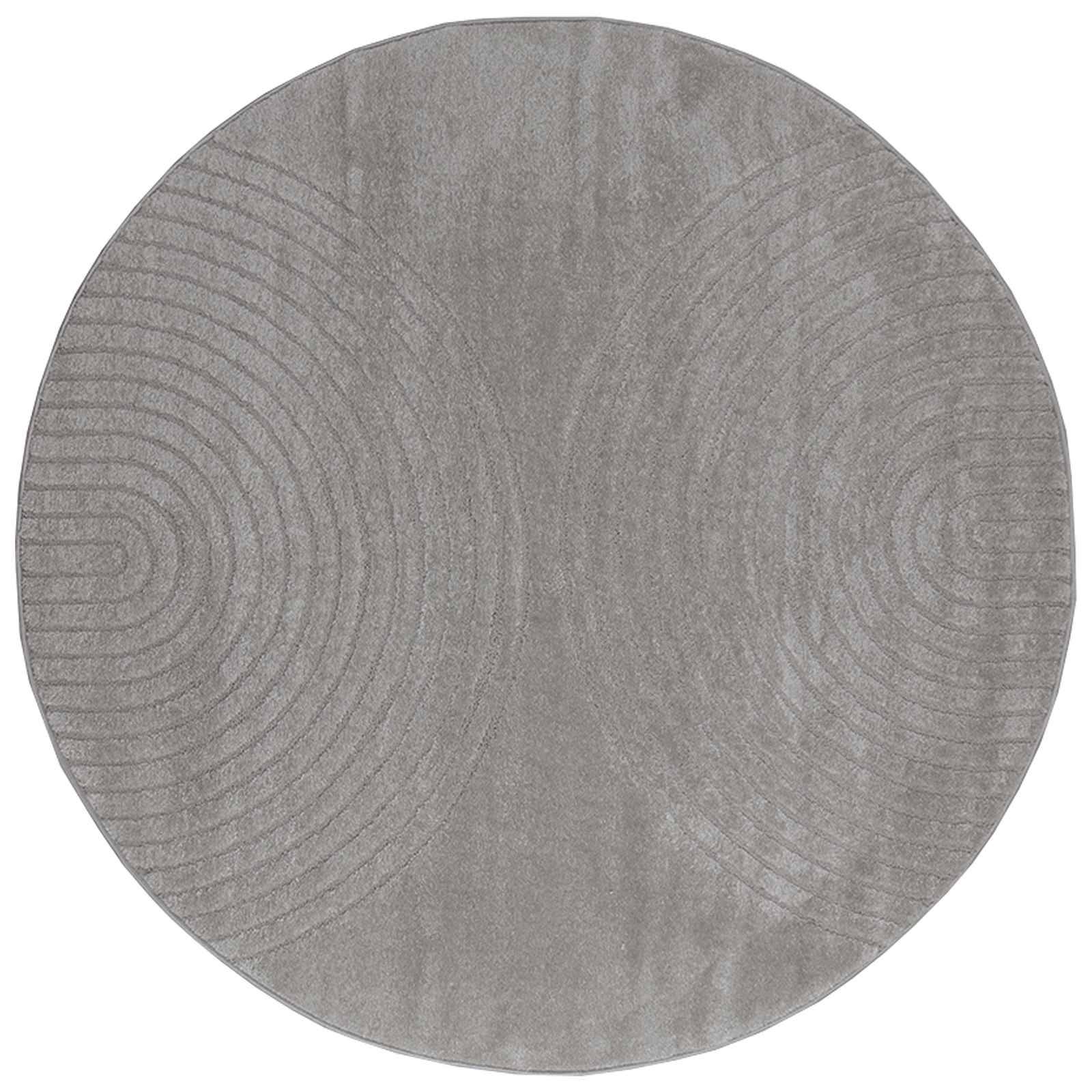 vidaXL Bereichsteppiche Rund GALATI Grau Ø 120 CM Polyester