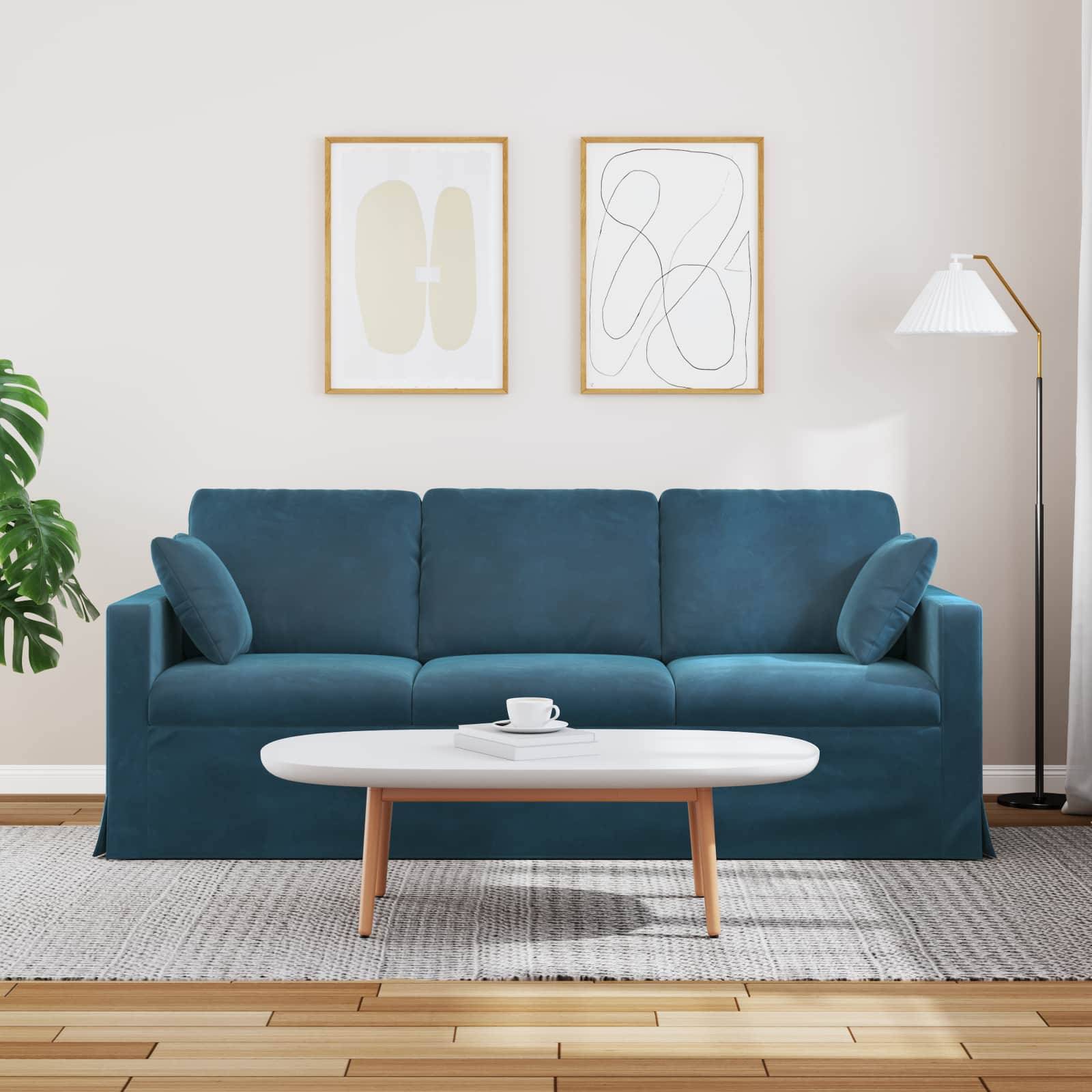 vidaXL Sofa Blau 198 x 78 x 80 cm Samt