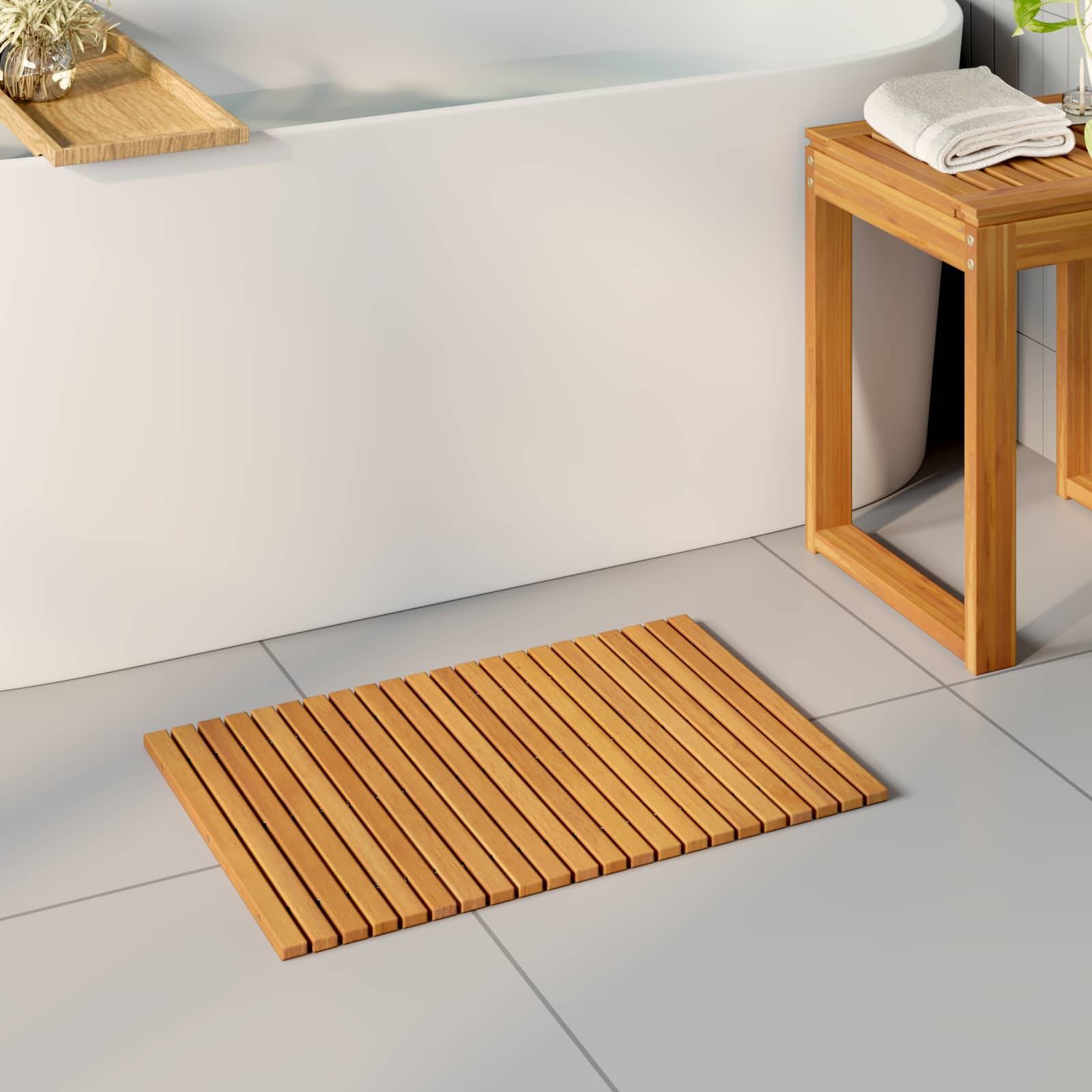 vidaXL Badematte Braun 60 x 40 cm Massives Akazienholz