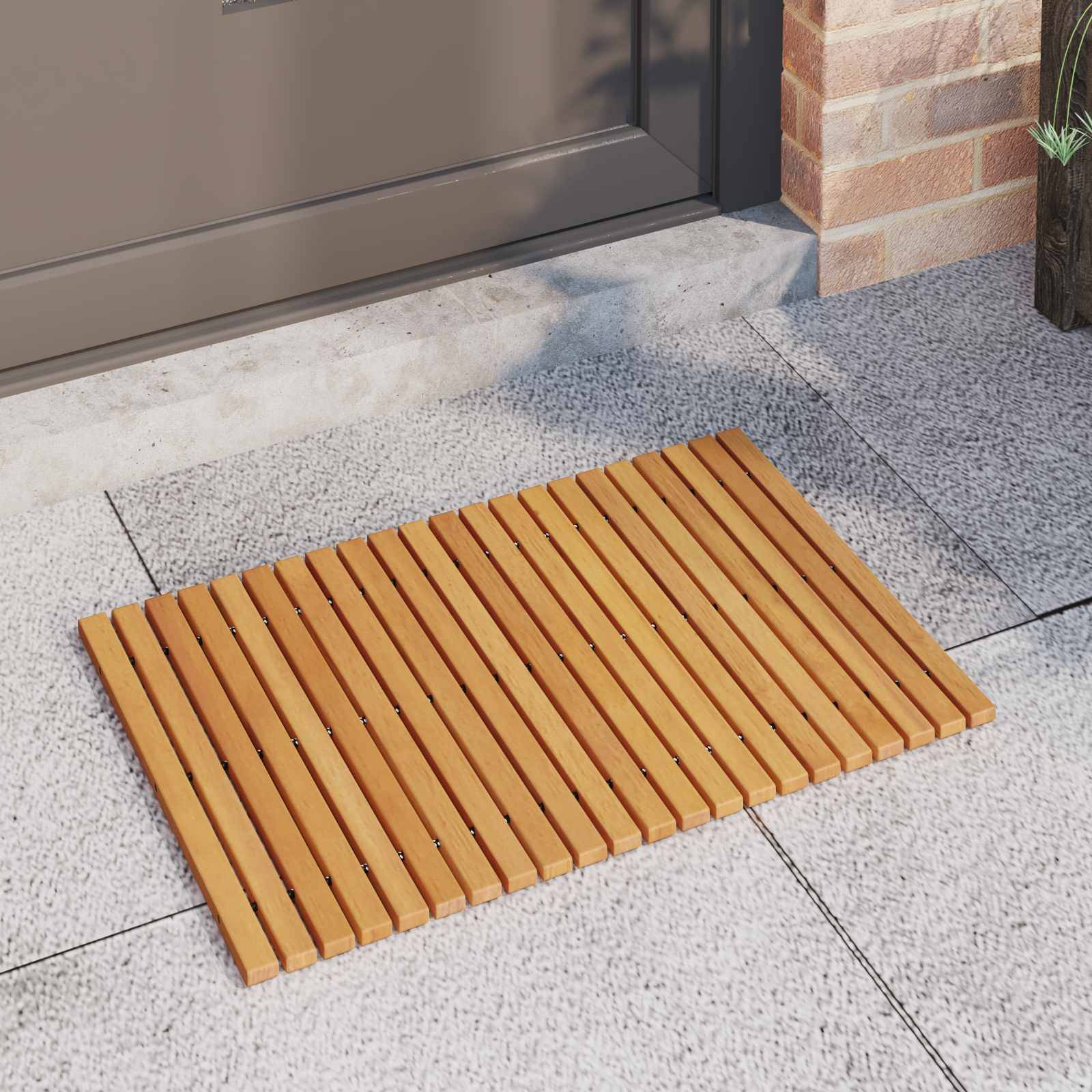 vidaXL Badematte Braun 60 x 40 cm Massives Akazienholz