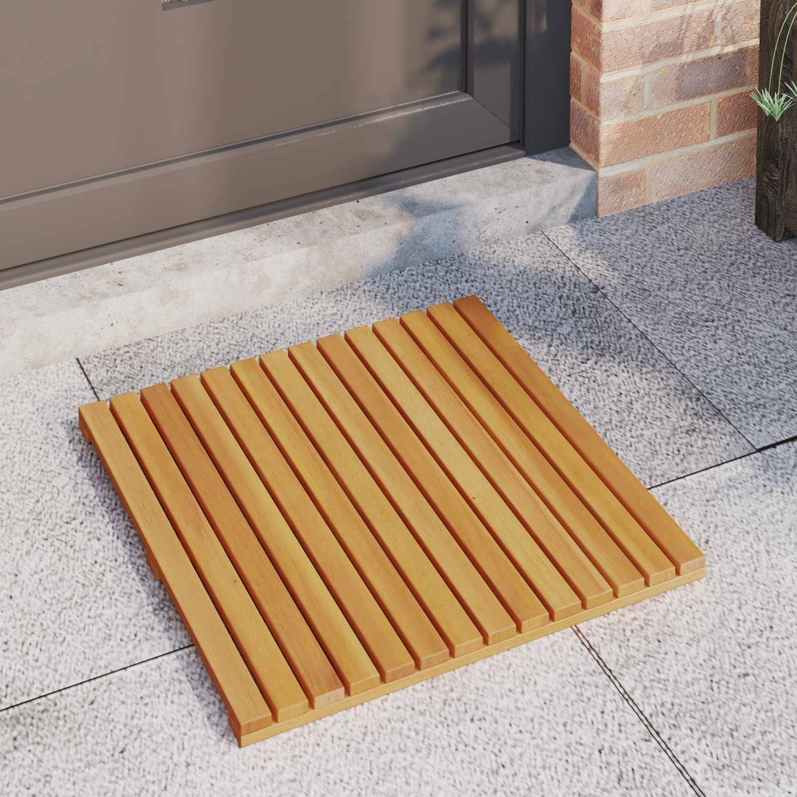 vidaXL Badematte Uni Braun 50 x 50 cm Holz
