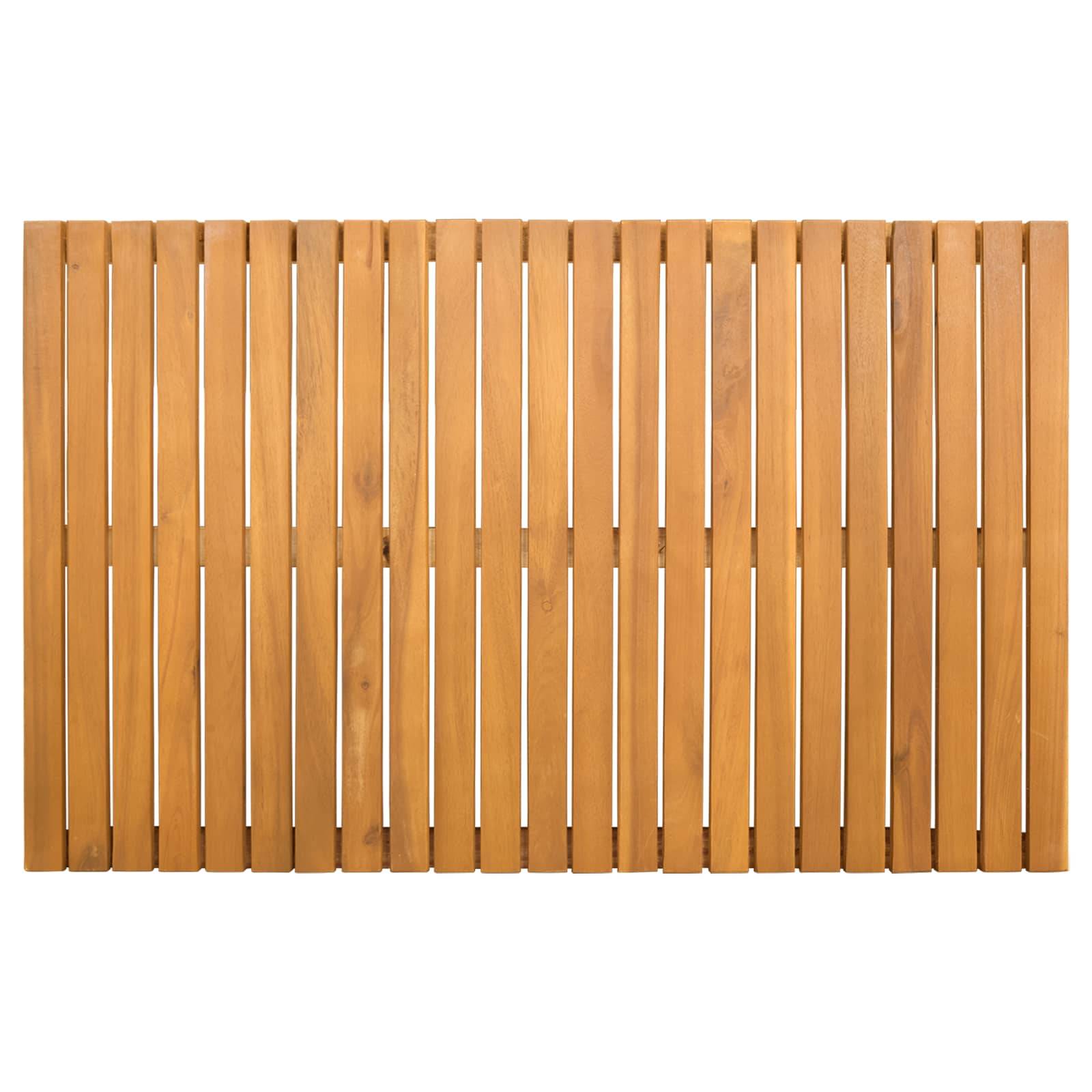 vidaXL Badematte Uni Braun 80 x 50 cm Holz