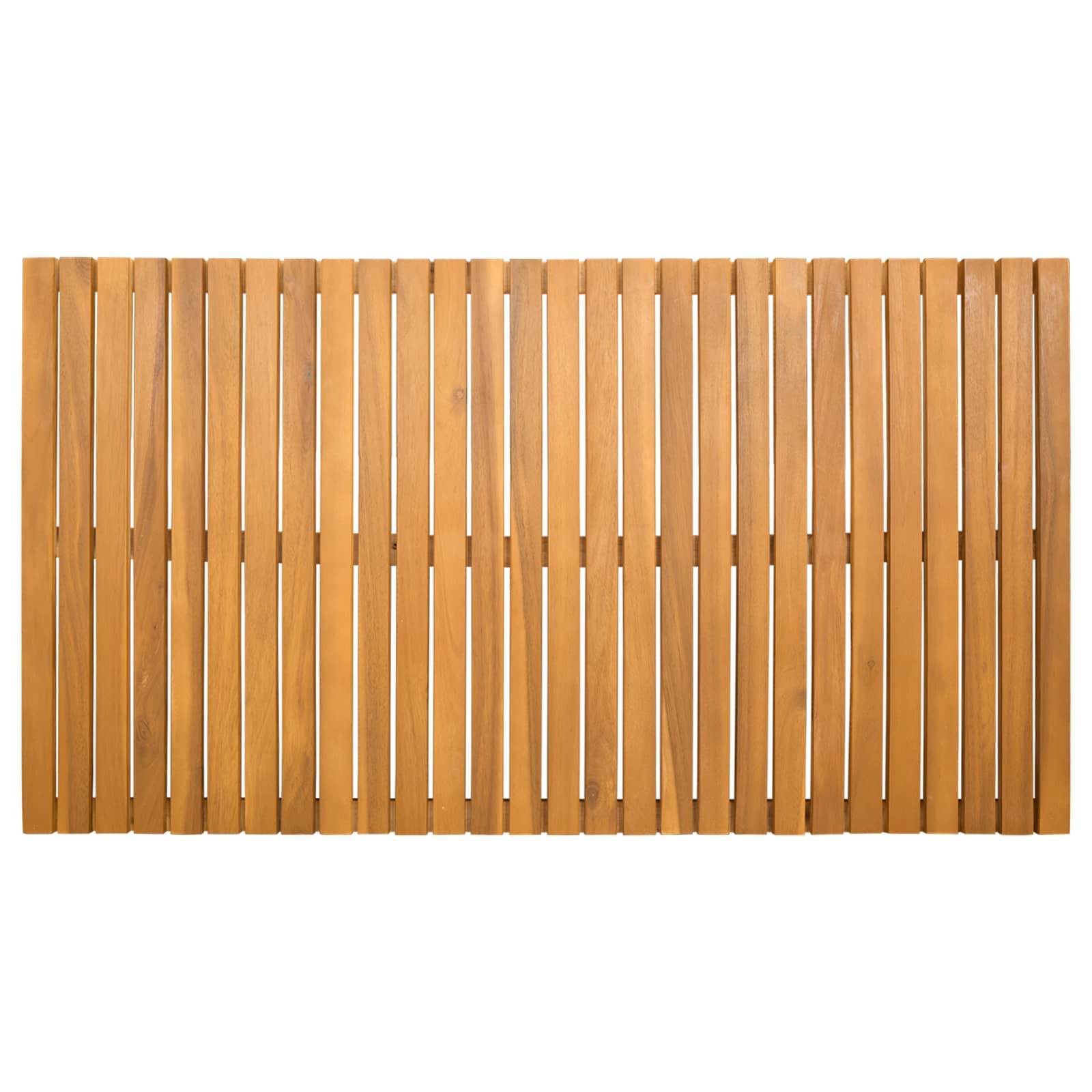 vidaXL Badematte Uni Braun 100 x 55 cm Holz