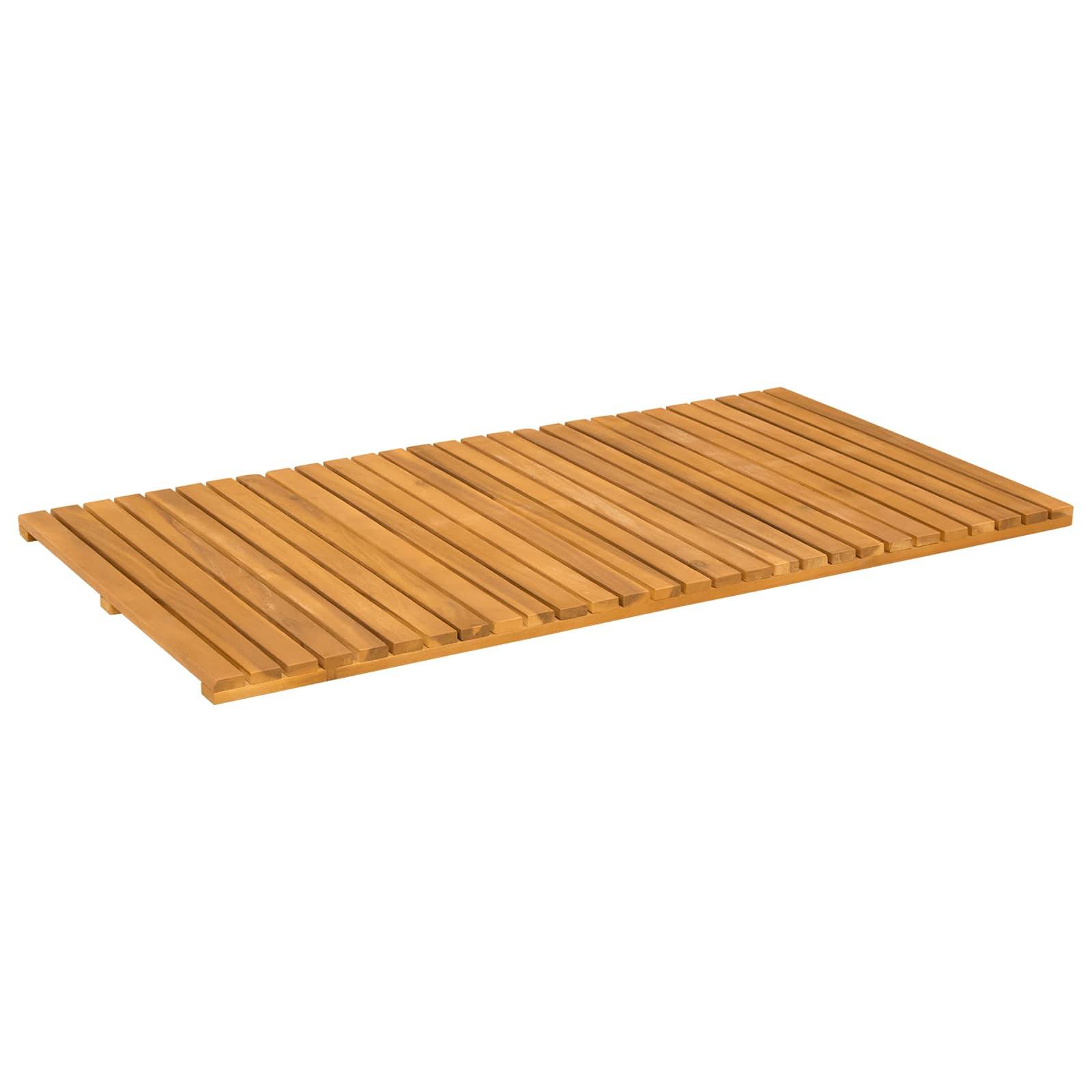 Eine Holzlattenatte, wahrscheinlich zur Schutzbelagung von Innen- oder Außenbodenflächen verwendet.