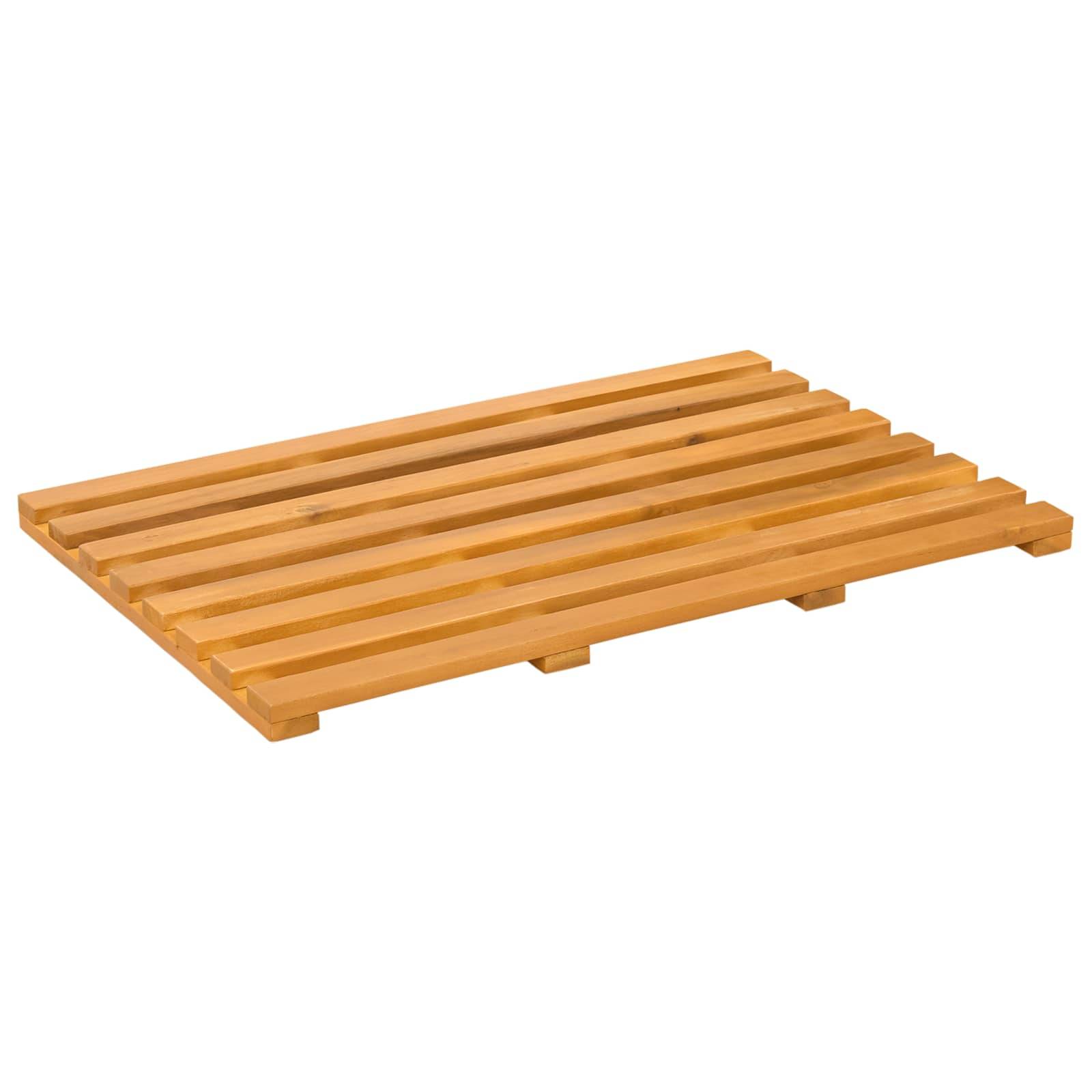vidaXL Badematte Uni Braun 56 x 37 cm Holz